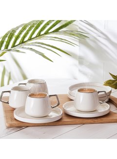 KARACA Karaca Saturn Kaffeetassen-Set für 6 Personen 90 ml Silber