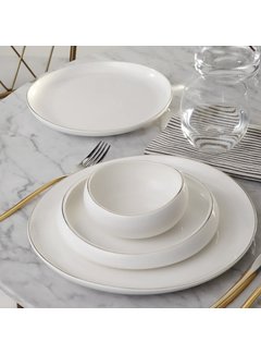 KARACA Karaca Streamline Hole Gold Porcelain Dinner Set 24 Piece for 6 Person
