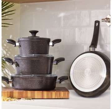 KARACA Karaca Bio granit Black Gold 7 Piece Cookware Set Induction Base