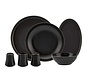 Karaca Elara Matte Black 57 Pieces New Bone Dinnerware Set for 12 Persons