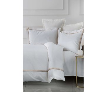 KARACA HOME Karaca Home White Collection Valse Beige Satin Stripe Percal Double Duvet Cover Set