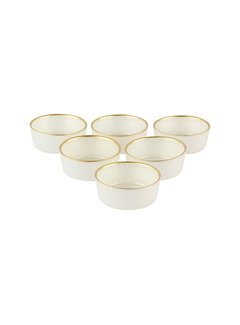 BRICARD PORCELAIN BRICARD REXY KOMMEN SET | 9 CM PAREL WIT-GOUD 6-DELIG