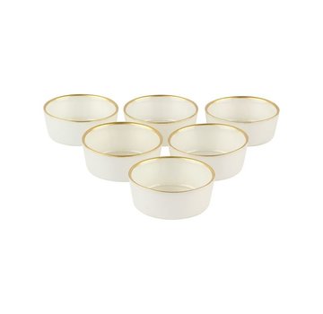 BRICARD PORCELAIN BRICARD REXY KOMMEN SET | 9 CM PAREL WIT-GOUD 6-DELIG