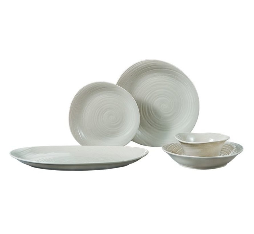 Bricard Porcelain Revel Taupe 6-Kisilik | 25-parça Yemek Takımı