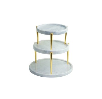 FUGURATO FUGURATO PLATEAU SET MARBLE | WIT - GOUD 3-DELIG