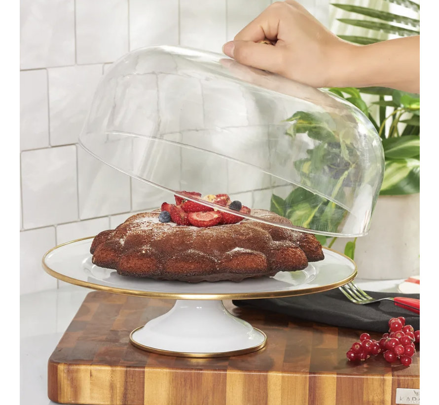 Karaca Troy Tortenplatte mit Fuß Weiß 30 cm