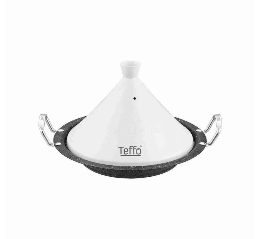 TEFFO TAJINE GRANIET / WIT 30CM  INDUCTIE GESCHIKT