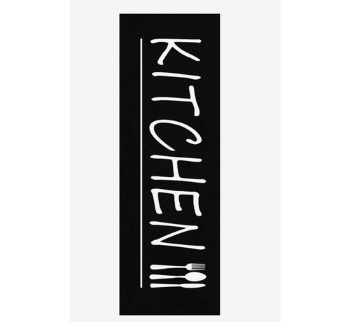 KITCHEN WASBARE TAPIJT ZWART 80 X 200 CM