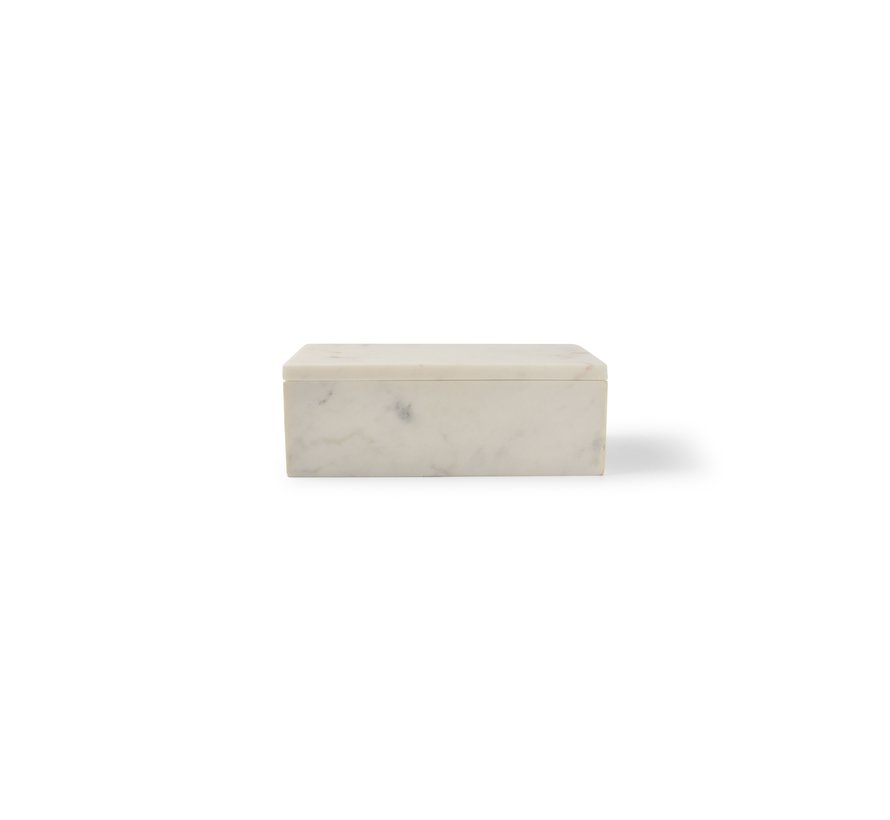 Servierbox 20x10xH7cm weiß Marmor Pura