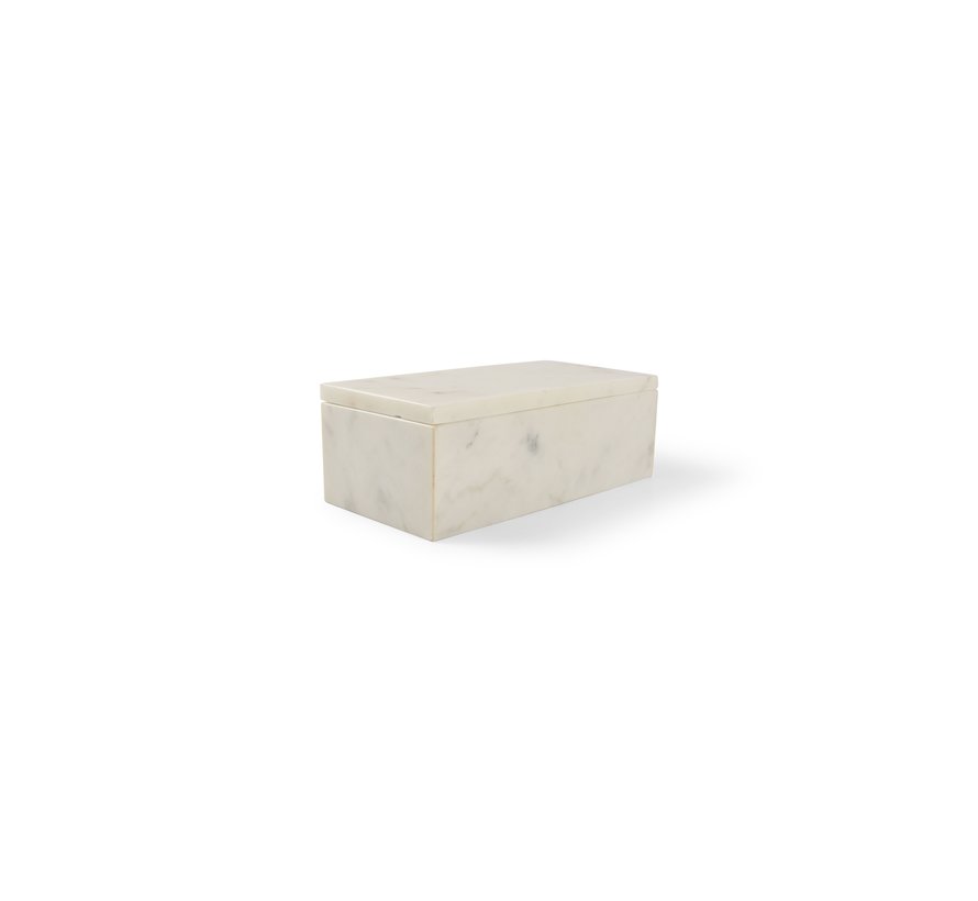 Boîte de service 20x10xH7cm marbre blanc Pura