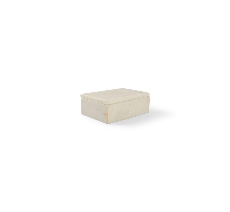 Serving box 15x10xH5cm white marble Pura