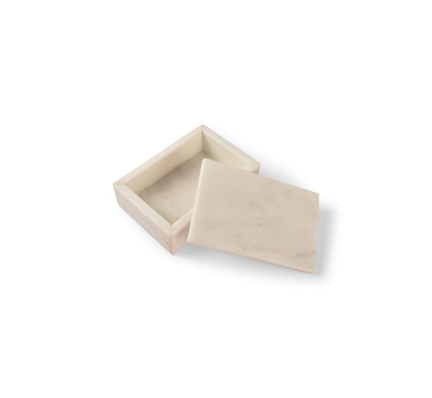 Servierbox 15x10xH5cm weiß Marmor Pura
