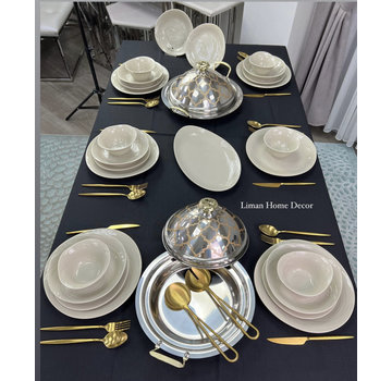 BRICARD PORCELAIN BRICARD REVEL DINNER SET | TAUPE 25-DELIG