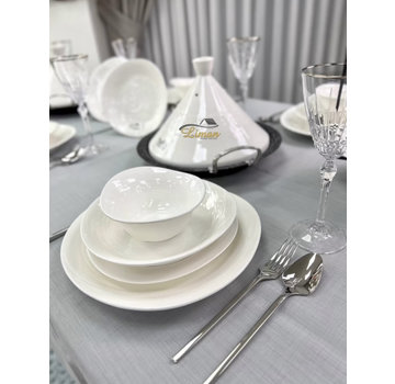 BRICARD PORCELAIN RICHARD REVEL DINNER SET 6 PERSONS / 25-PIECE WHITE