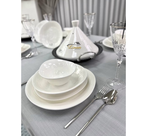 BRICARD PORCELAIN RICHARD REVEL DINNER SET 6 PERSONS / 25-PIECE WHITE