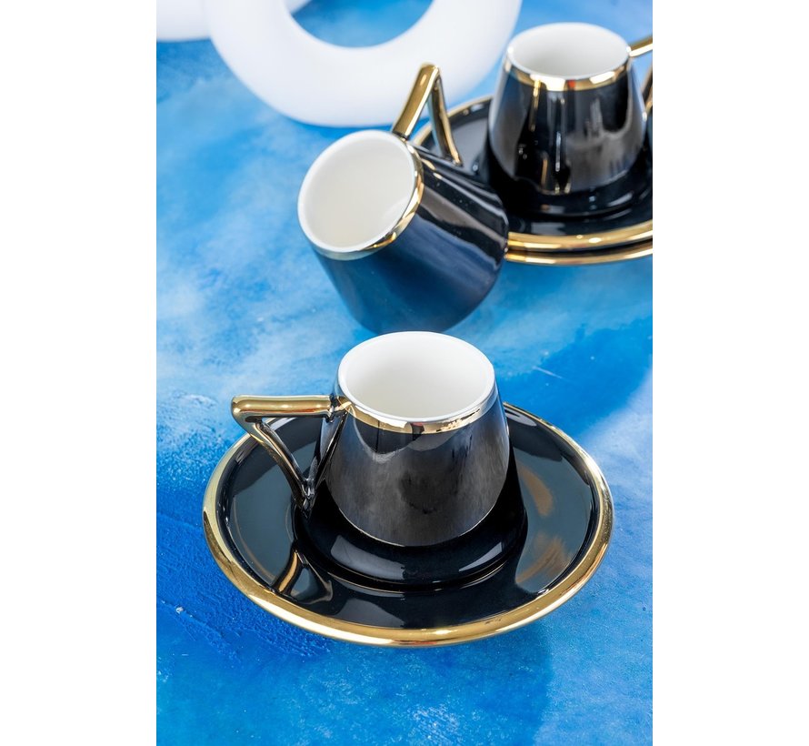 ACR Mayla Espressoset 12 Delig | 6 Persoons Zwart