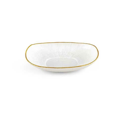 BRICARD PORCELAIN BRICARD REXY SCHALEN | 20 CM PAREL WIT-GOUD PER STUK