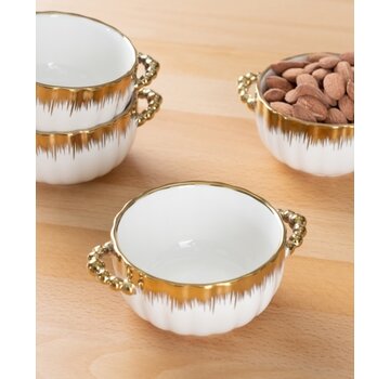 ACR ACR La Pure Gold 4lu Yuvarlak Porselen Sunum Sosluk- 9 Cm