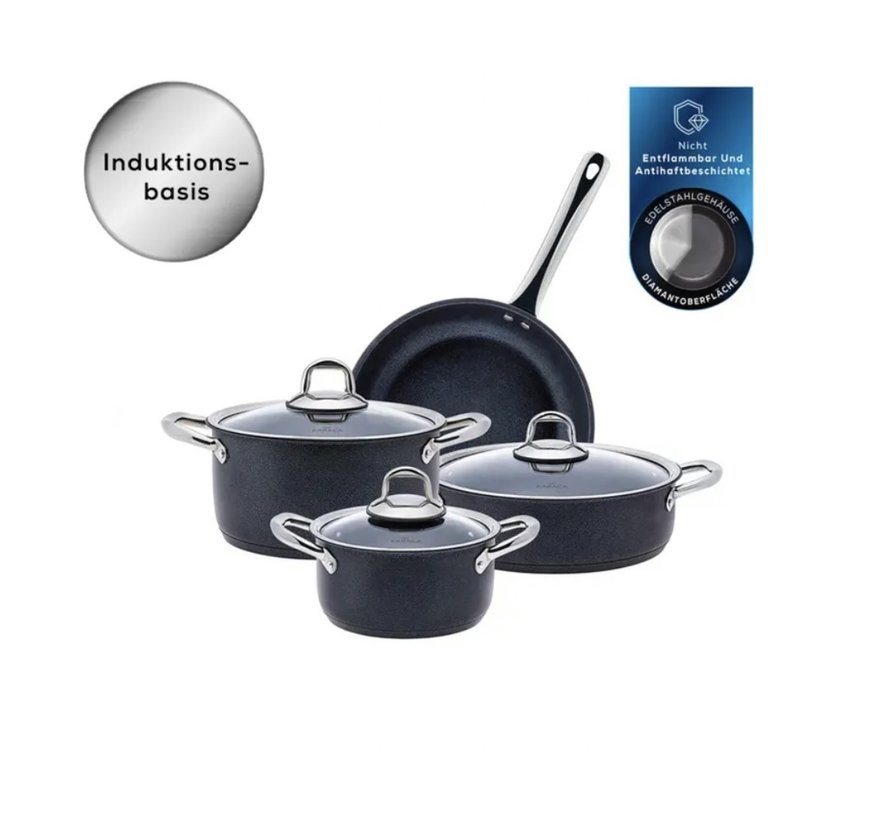 Karaca Diamon Steel Plus 7 Piece Cookware Set