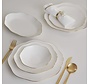 Karaca Streamline Cyrus Gold 59 Piece New Bone Dinner Set for 12 Person