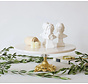 MARMER TAARTPLATTEAU 28CM  GOLD BAROQUE VOET