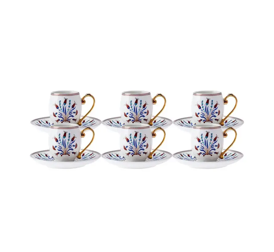 Karaca Finike Kaffeetasse Set 6 Personen 90 ml