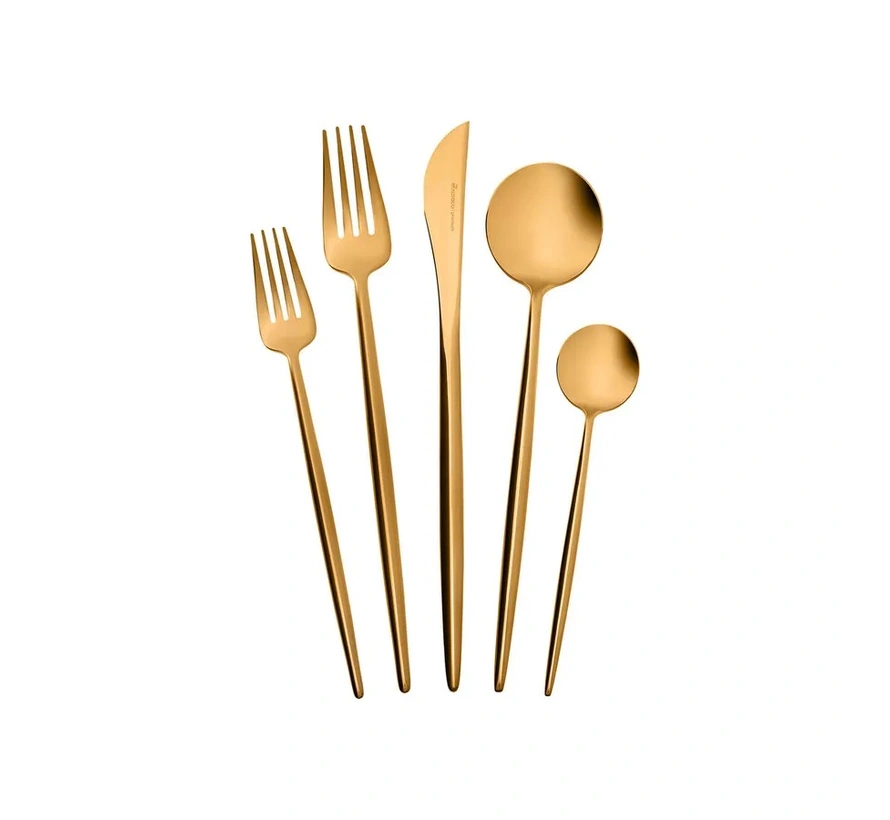 Karaca Jupiter Matte Gold Bestekset 60 Delig | 12 Persoons
