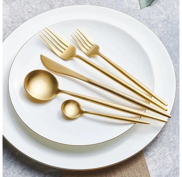 KARACA Karaca Jupiter Matte Gold 60 Piece Cutlery Set for 12 Person with Boxed