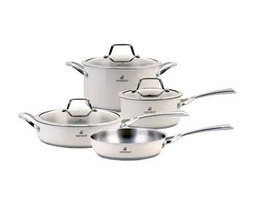 KARACA Karaca Stainless Steel Cream Cookware Set 7 piece