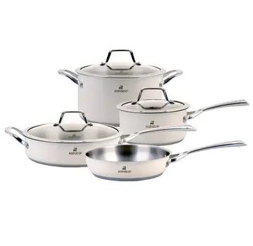 KARACA Karaca Stainless Steel Cream Cookware Set 7 piece