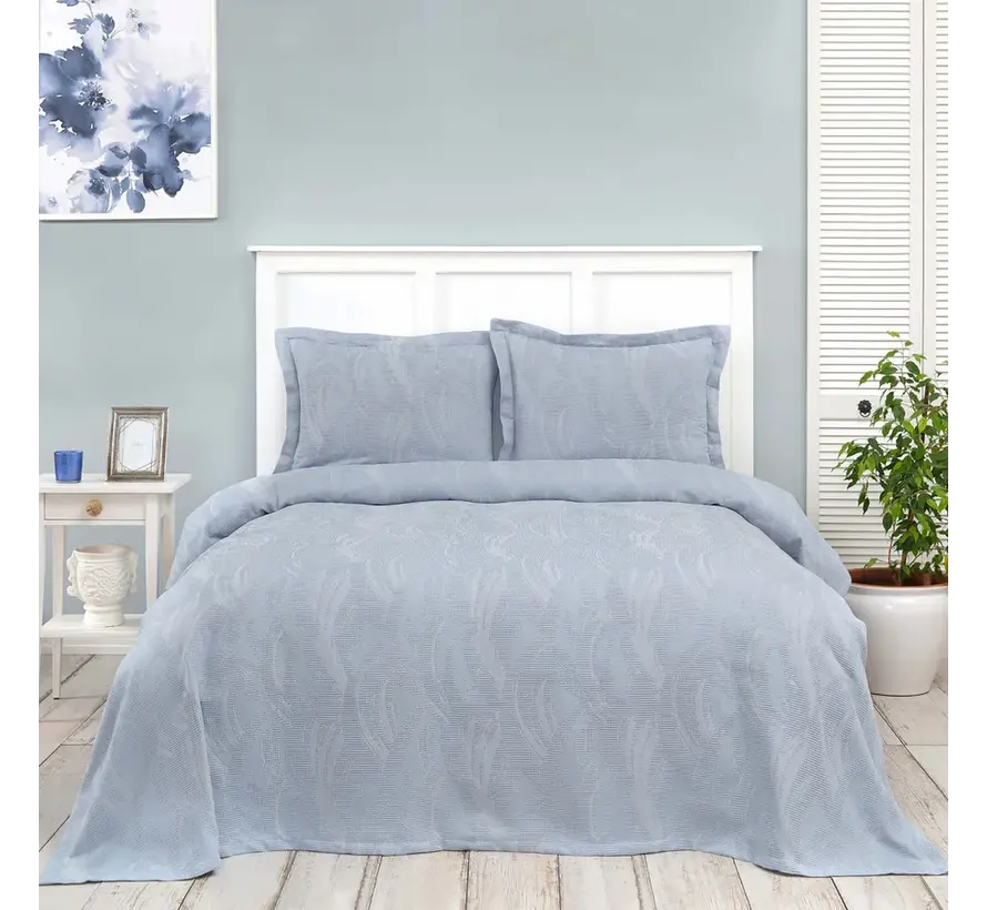 Karaca Home Blanche Waffle Bedspreiset Blauw