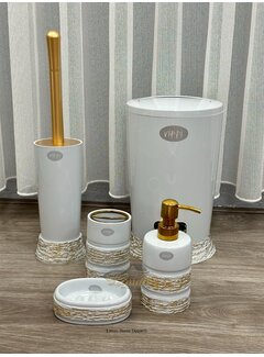 LUKS BANYO SETI GRI / GOLD 5 PARCA