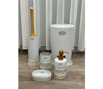 LUKS BANYO SETI GRI / GOLD 5 PARCA