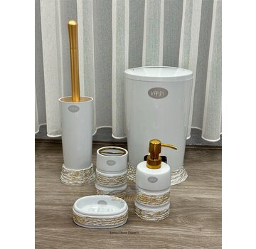 LUKS BANYO SETI GRI / GOLD 5 PARCA