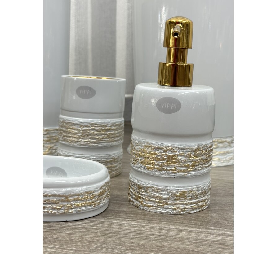 LUKS BANYO SETI GRI / GOLD 5 PARCA