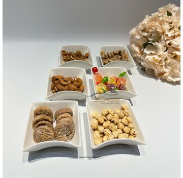 HAYAT SNACK SCHALEN SET 6 DELIG ( VIERKANT)