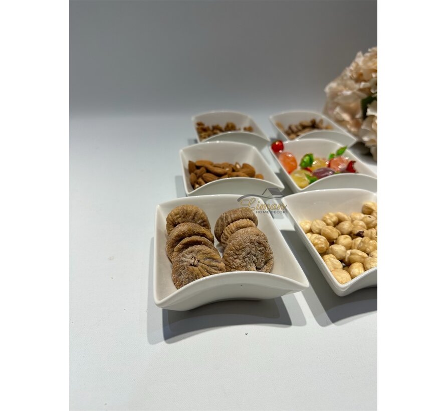 HAYAT SNACK SCHALEN SET 6 DELIG ( VIERKANT)