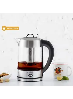 KARACA Karaca Led Işıklı Kettle Cam Bitki Çayı Makinesi İnox