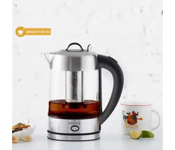 KARACA Karaca Led Işıklı Kettle Cam Bitki Çayı Makinesi İnox
