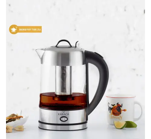 KARACA Karaca Led Işıklı Kettle Cam Bitki Çayı Makinesi İnox