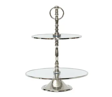 KARACA Karaca Home Line Decorative 2 Tier Silver Cake Stand 25 cm