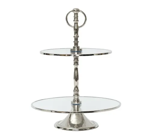 KARACA Karaca Home Line Decorative 2 Tier Silver Cake Stand 25 cm