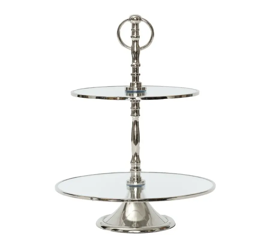 Karaca Home Line Decorative 2 Tier Silver Cake Stand 25 cm