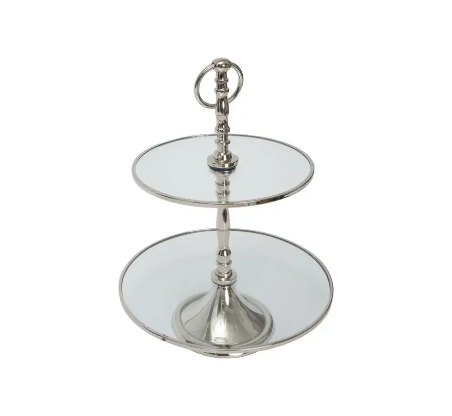 Karaca Home Line Decorative 2 Tier Silver Cake Stand 25 cm