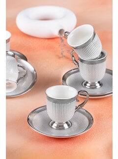 ACR ACR Nova Silver Espressoset 12 Delig | 6 Persoons Wit