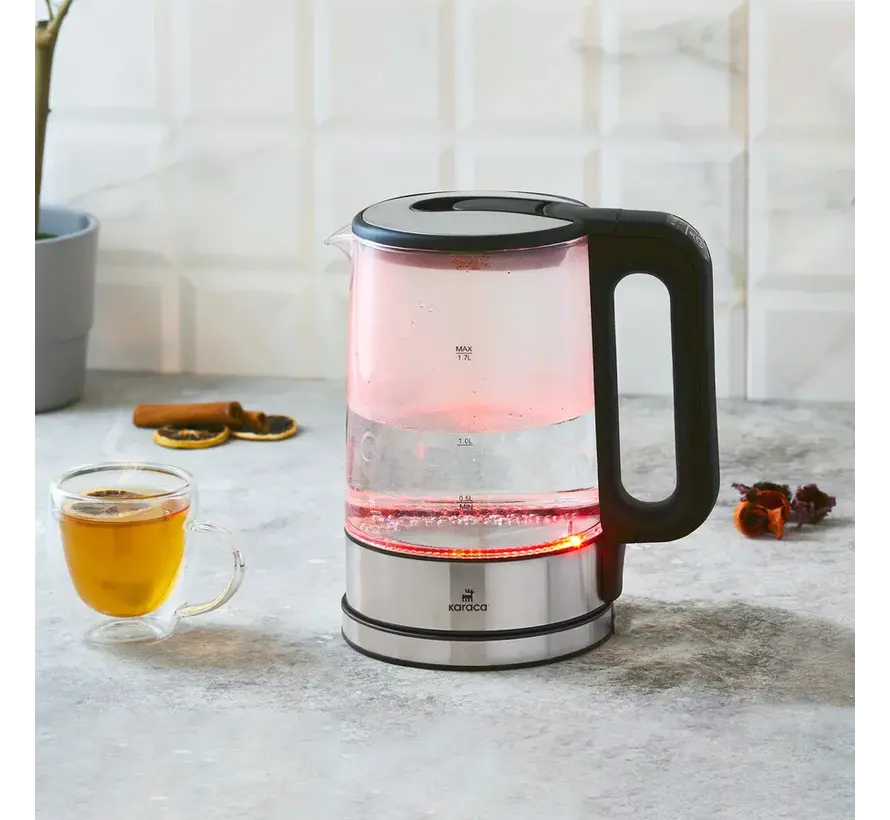 Karaca Glass Water Kettle 2200W with Temperature Adjustable and Led Light 2205