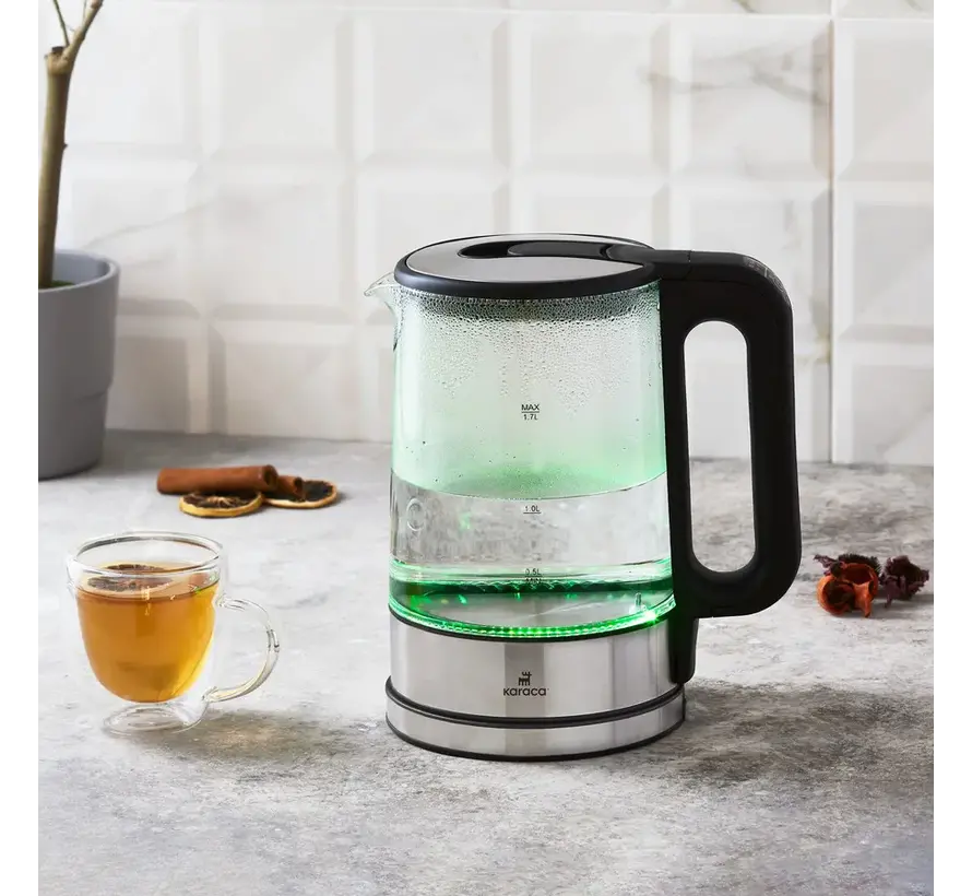Karaca Glass Water Kettle 2200W with Temperature Adjustable and Led Light 2205