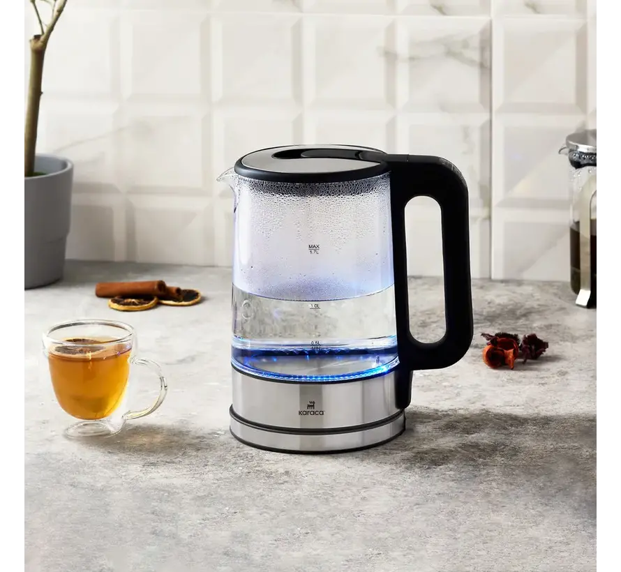 Karaca Glass Water Kettle 2200W with Temperature Adjustable and Led Light 2205