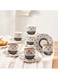 KARACA Karaca Aysel Coffee Cup Set, 6 Persons, 85 ml