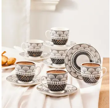 KARACA Karaca Aysel Coffee Cup Set, 6 Persons, 85 ml